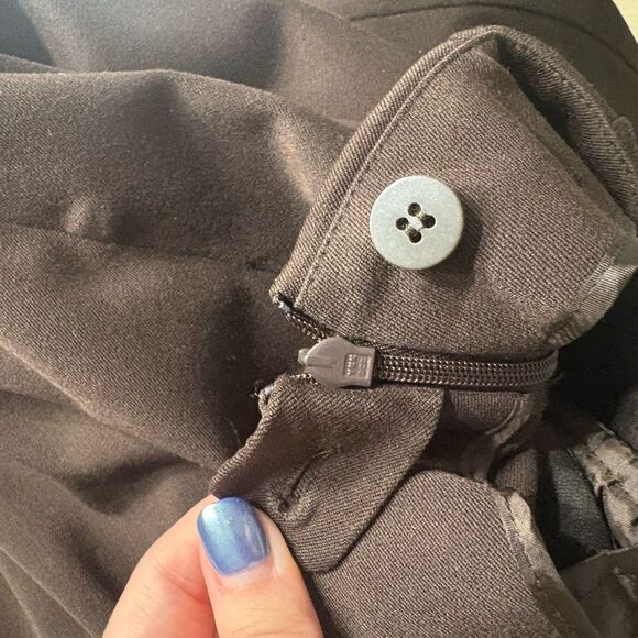 Talbots Womens Dark Brown Pleated Side Zip Dress Pants Trousers Petite 6 - Picture 8 of 8